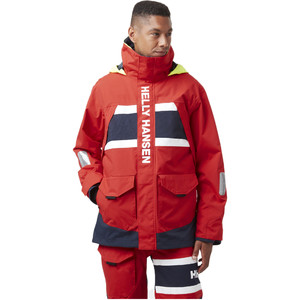 2021 Helly Hansen Mens Salt Coastal Jacket & Trouser Combi Set - Red / Ebony